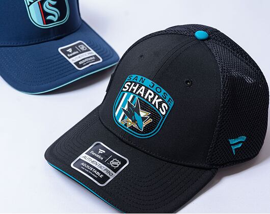 Kšiltovka Fanatics Authentic Pro Draft San Jose Sharks Black/Active Blue