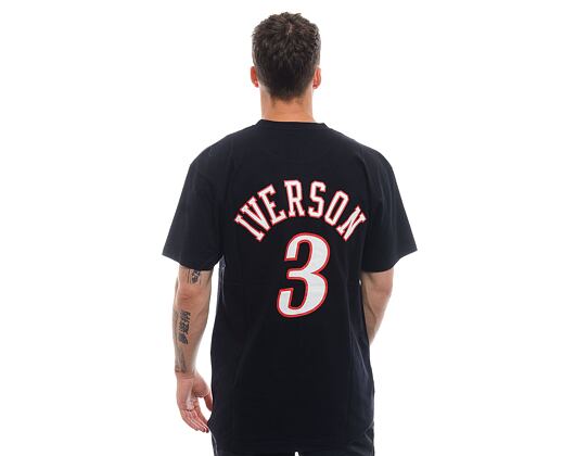 Triko Mitchell & Ness Name & Number tee Philadelphia 76Ers Allen Iverson Black