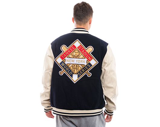 Bunda New Era - Patch Varsity Jacket - NY Yankees - Navy / Cream