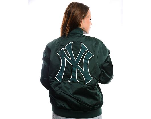 Dámská bunda New Era - Back Print Bomber - NY Yankees - Dark Green / Off White