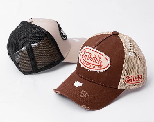 Kšiltovka Von Dutch - Trucker Kalmar - Cot Twill - Brown/ Red