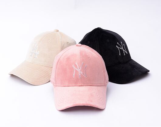 Dámská Kšiltovka New Era - 9FORTY Womens MLB Velour Diamante - NY Yankees - Pink