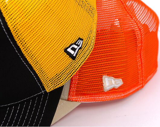 Kšiltovka New Era - Summer Patch 9FORTY Trucker - Stone / Orange