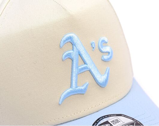 Kšiltovka New Era - MLB Cream & Patch 9FORTY A-Frame - Oakland Athletics - Cream / Pastel Blue