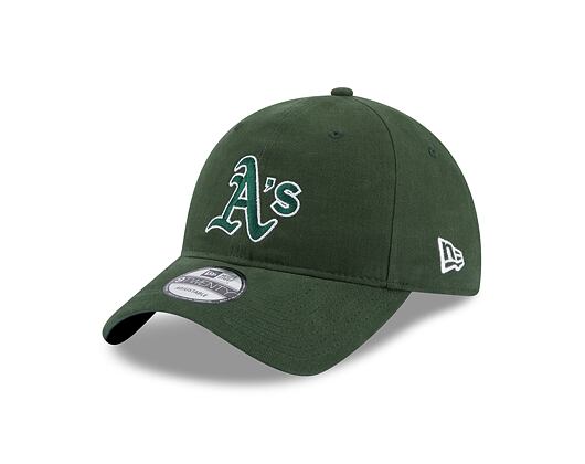 Kšiltovka New Era 9TWENTY MLB Team Script Oakland Athletics Dark Green / Optic White