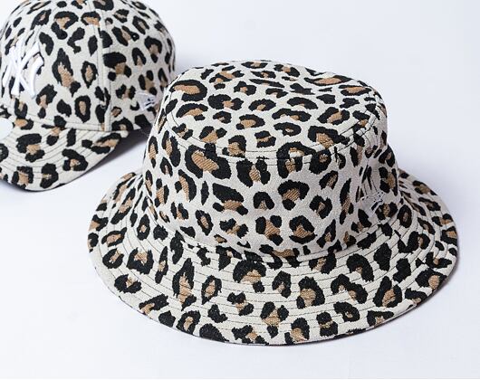 Dámský klobouk New Era - Adventure Bucket Leopard - Stone / Black