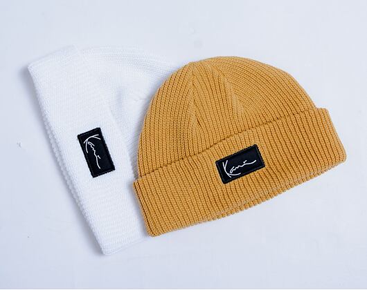 Kulich Karl Kani Woven Signature Essential Fisherman Beanie white