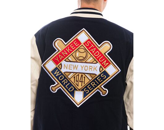 Bunda New Era - Patch Varsity Jacket - NY Yankees - Navy / Cream