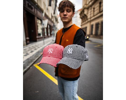 Dámská Kšiltovka New Era - 9FORTY Womens MLB houndstooth - NY Yankees - Pink / Scarlet