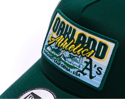 Kšiltovka New Era - MLB Patch 9FORTY Trucker - Oakland Athletics - Dark Green