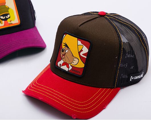 Kšiltovka Capslab - Trucker Looney Tunes - Speedy - Brown/Red