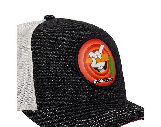 Kšiltovka Capslab - Trucker Looney Tunes - Bugs Bunny Carrot - Denim Black