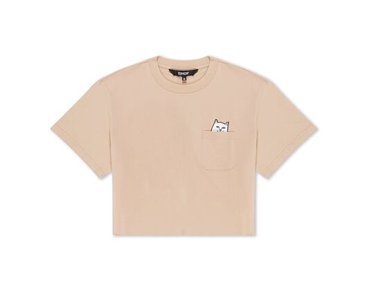 Dámské Triko Rip N Dip - Lord Nermal Cropped Baby Pocket Tee - Almond