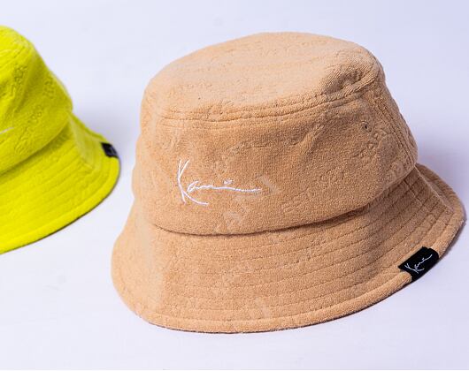 Klobouk Karl Kani Signature Frottee Bucket Hat sand