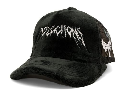 Kšiltovka Reflection Luxury Fuzzy Trucker - Satin Black / White