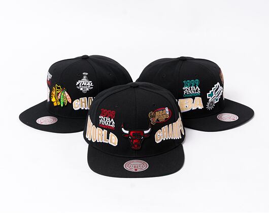 Kšiltovka Mitchell & Ness World Champs Snapback NBA Chicago Bulls Black