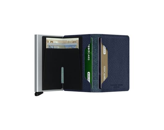 Peněženka Secrid Slimwallet Vegetable Tanned Navy-Silver