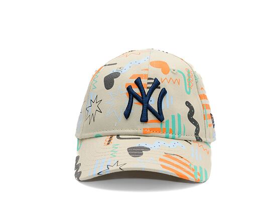 Dětská Kšiltovka New Era - MLB Kids Print 9FORTY - NY Yankees - Stone / Navy