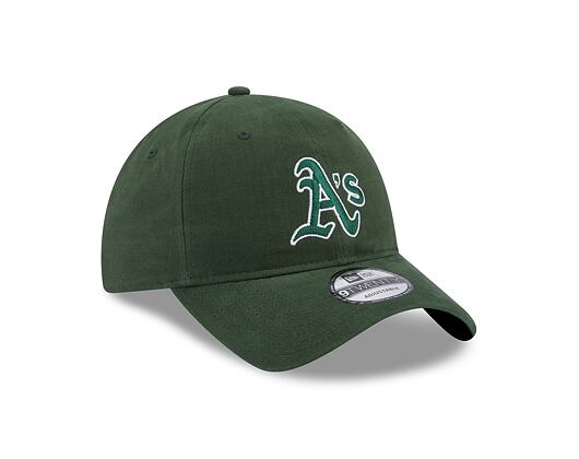 Kšiltovka New Era 9TWENTY MLB Team Script Oakland Athletics Dark Green / Optic White