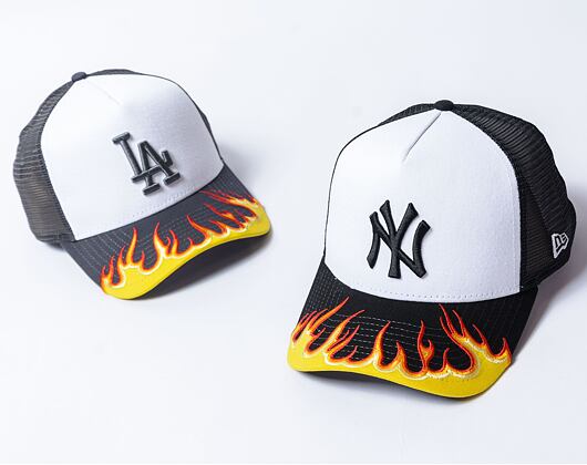 Kšiltovka New Era - 9FORTY Trucker Flame - NY Yankees - Black