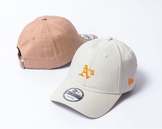 Kšiltovka New Era - 9FORTY Summer Washed - Oakland Athletics - Off White / Orange