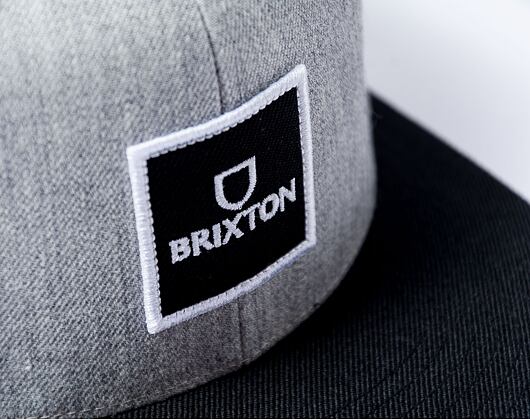 Kšiltovka Brixton Alpha Square MP Snapback Heather Grey / Black