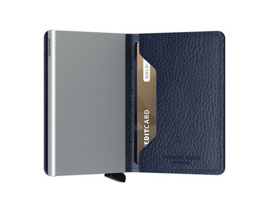 Peněženka Secrid Slimwallet Vegetable Tanned Navy-Silver