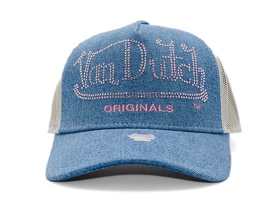 Kšiltovka Von Dutch - Trucker Fargo - Caps - Cot Twill Denim - Blue/ Pink