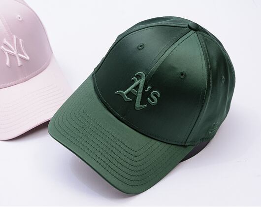 Dámská Kšiltovka New Era - MLB Satin 9FORTY - Oakland Athletics - Dark Green