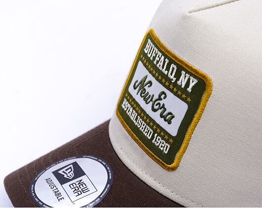 Kšiltovka New Era - Patch Canvas 9FORTY Trucker - Stone / Brown