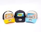 Kšiltovka New Era - License Plate 9FORTY Trucker - Stone / Grilled Yellow