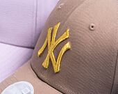 Dámská kšiltovka New Era 9FORTY Womens MLB Metallic Logo New York Yankees - Ash Brown / Metallic Gol