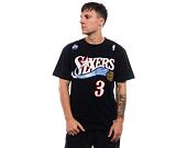 Triko Mitchell & Ness Name & Number tee Philadelphia 76Ers Allen Iverson Black