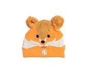 Dětský kulich New Era - Medium Knit Animal Pom Beanie - NY Yankees - Rust