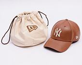 Kšiltovka New Era - 9FORTY MLB Leather - NY Yankees - Brown / White