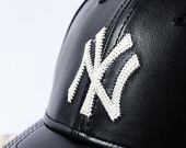 Kšiltovka New Era - 9FORTY Leather - NY Yankees - Black / Off White