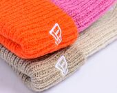 Dámský kulich New Era - Medium Knit Block Pom Beanie - Pastel Pink / Orange