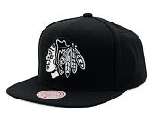 Kšiltovka Mitchell & Ness - Evergreen Black White Snapback - Chicago Blackhawks - Black