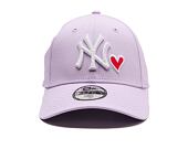 Dětská Kšiltovka New Era - MLB Heart 9FORTY - NY Yankees - Lila / White