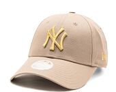Dámská kšiltovka New Era 9FORTY Womens MLB Metallic Logo New York Yankees - Ash Brown / Metallic Gol