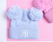 Dětský kulich New Era - Medium Knit Double Pom Beanie - NY Yankees - Pastel Pink