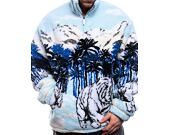 Fleecová Bunda Karl Kani Metal Signature Ice Tiger Teddy Troyer black/off white/light grey