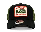 Kšiltovka New Era - Buffalo Patch 9FORTY Trucker - Black / New Olive