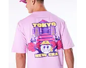 Triko New Era - Location Graphic Oversized Tee - Pastel Pink / White