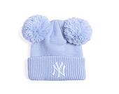 Dětský kulich New Era - Medium Knit Double Pom Beanie - NY Yankees - Pastel Blue