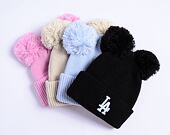 Dámský kulich New Era - Medium Knit Double Pom Beanie - NY Yankees - Stone / White