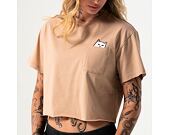 Dámské Triko Rip N Dip - Lord Nermal Cropped Baby Pocket Tee - Almond