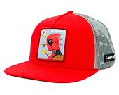 Kšiltovka Capslab Marvel Snapback - Deadpool Falls in Love - Bloody Red