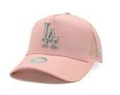 Dámská kšiltovka New Era - 9FORTY Trucker Metallic - LA Dodgers - Pink Lemonade / Silver