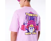 Triko New Era - Location Graphic Oversized Tee - Pastel Pink / White